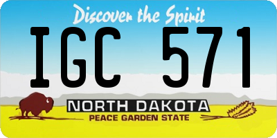 ND license plate IGC571