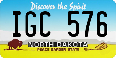 ND license plate IGC576