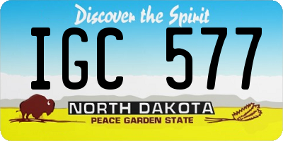 ND license plate IGC577