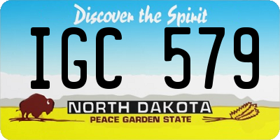 ND license plate IGC579