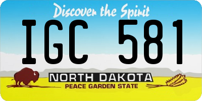 ND license plate IGC581
