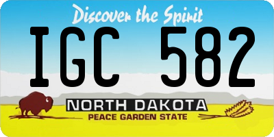 ND license plate IGC582