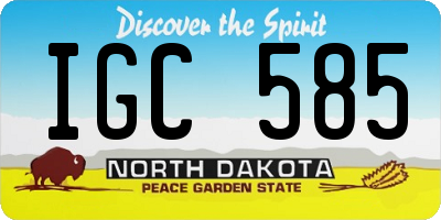 ND license plate IGC585