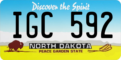 ND license plate IGC592