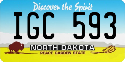 ND license plate IGC593