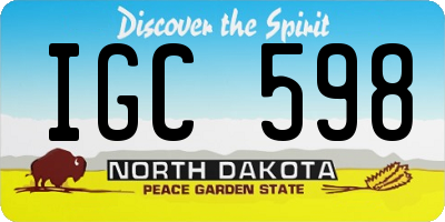 ND license plate IGC598