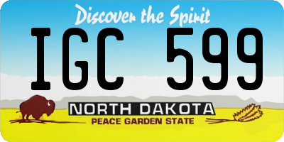 ND license plate IGC599
