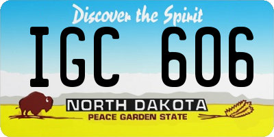 ND license plate IGC606
