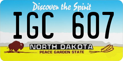 ND license plate IGC607