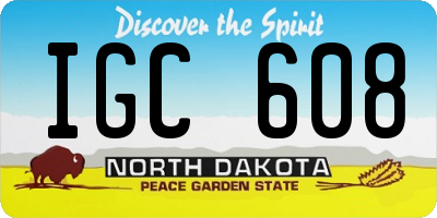 ND license plate IGC608