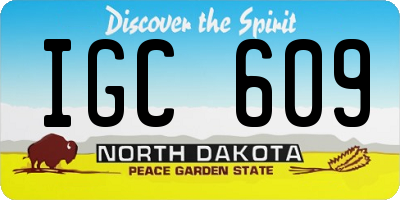 ND license plate IGC609