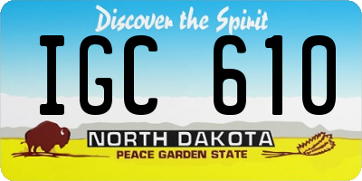 ND license plate IGC610