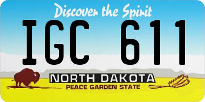 ND license plate IGC611