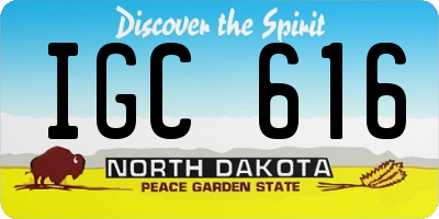 ND license plate IGC616