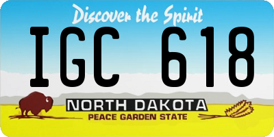 ND license plate IGC618