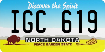 ND license plate IGC619