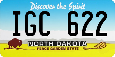 ND license plate IGC622