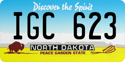 ND license plate IGC623