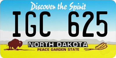 ND license plate IGC625