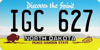 ND license plate IGC627