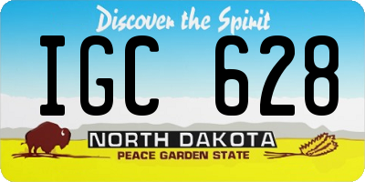 ND license plate IGC628