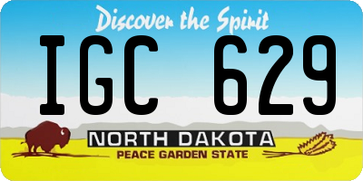 ND license plate IGC629