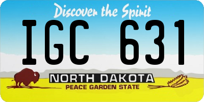 ND license plate IGC631
