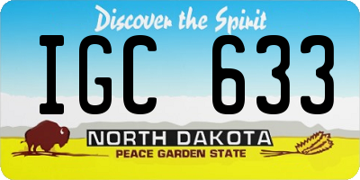 ND license plate IGC633