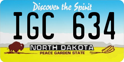 ND license plate IGC634