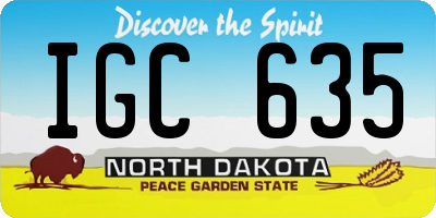 ND license plate IGC635
