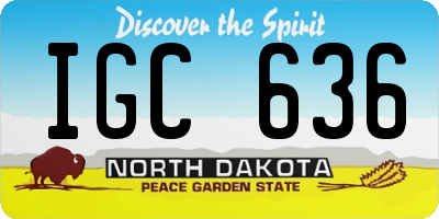 ND license plate IGC636