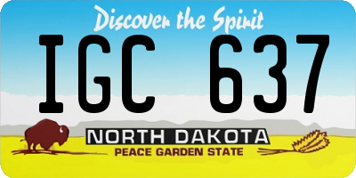 ND license plate IGC637
