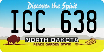 ND license plate IGC638
