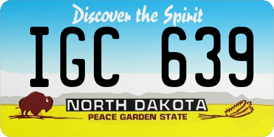 ND license plate IGC639