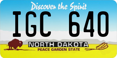 ND license plate IGC640