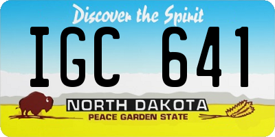 ND license plate IGC641