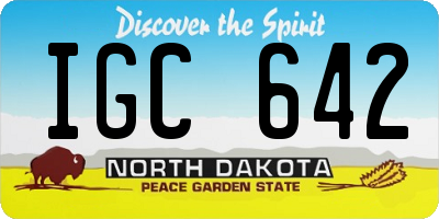 ND license plate IGC642