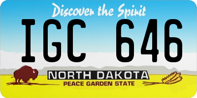 ND license plate IGC646