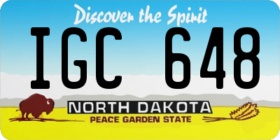 ND license plate IGC648