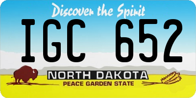 ND license plate IGC652