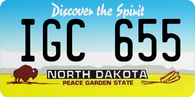 ND license plate IGC655