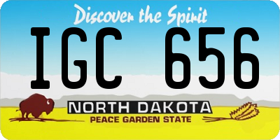 ND license plate IGC656