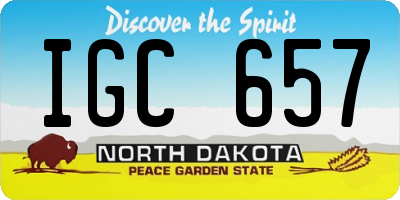 ND license plate IGC657