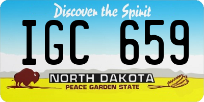 ND license plate IGC659