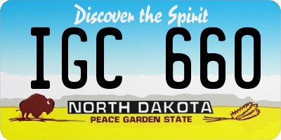 ND license plate IGC660
