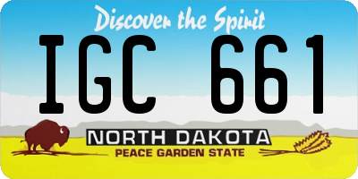 ND license plate IGC661