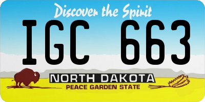 ND license plate IGC663