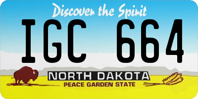 ND license plate IGC664
