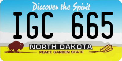 ND license plate IGC665