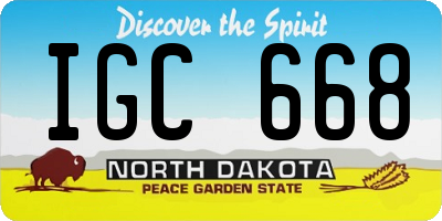 ND license plate IGC668